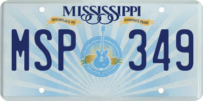 MS license plate MSP349