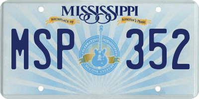 MS license plate MSP352