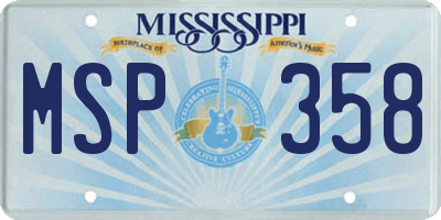 MS license plate MSP358