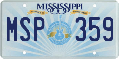 MS license plate MSP359