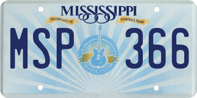 MS license plate MSP366
