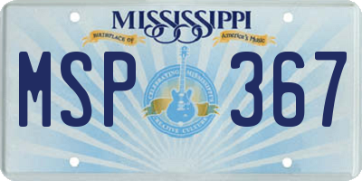 MS license plate MSP367