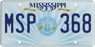MS license plate MSP368