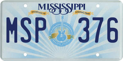 MS license plate MSP376
