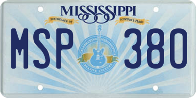 MS license plate MSP380