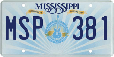 MS license plate MSP381