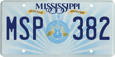 MS license plate MSP382
