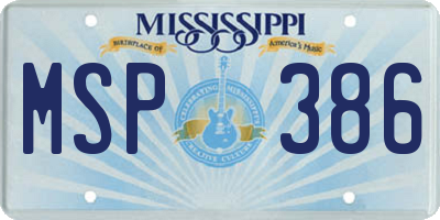 MS license plate MSP386