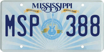 MS license plate MSP388