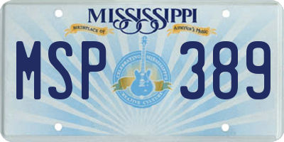 MS license plate MSP389
