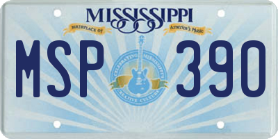 MS license plate MSP390