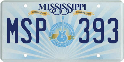 MS license plate MSP393