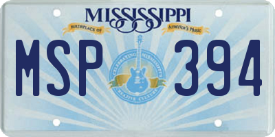 MS license plate MSP394