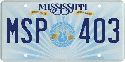 MS license plate MSP403