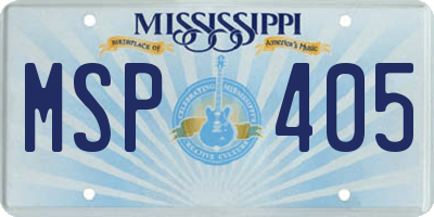 MS license plate MSP405