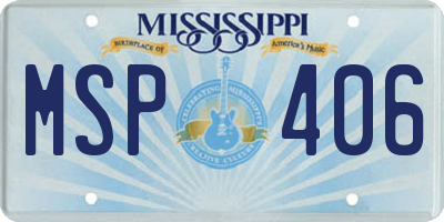MS license plate MSP406