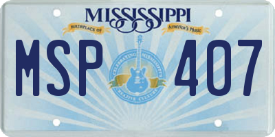 MS license plate MSP407
