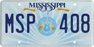 MS license plate MSP408