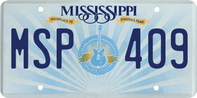 MS license plate MSP409