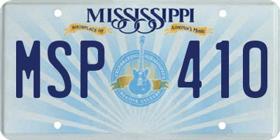 MS license plate MSP410