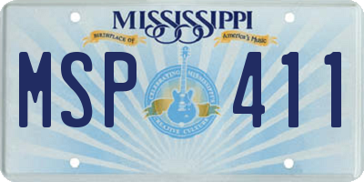 MS license plate MSP411