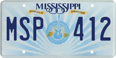 MS license plate MSP412