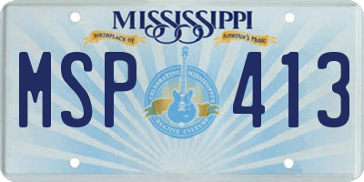 MS license plate MSP413