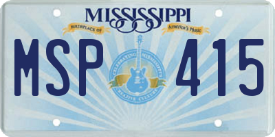 MS license plate MSP415