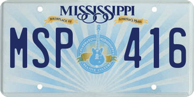 MS license plate MSP416