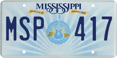 MS license plate MSP417