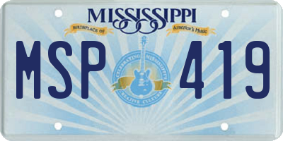 MS license plate MSP419