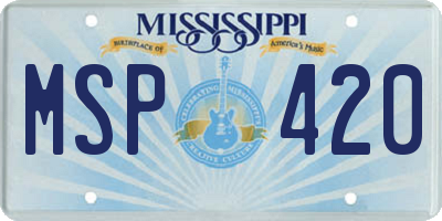MS license plate MSP420