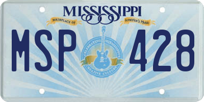 MS license plate MSP428