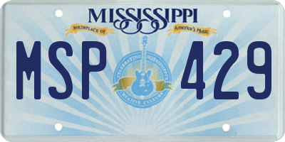 MS license plate MSP429