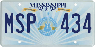 MS license plate MSP434