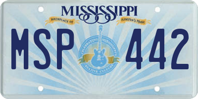 MS license plate MSP442