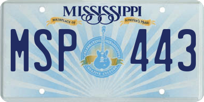 MS license plate MSP443