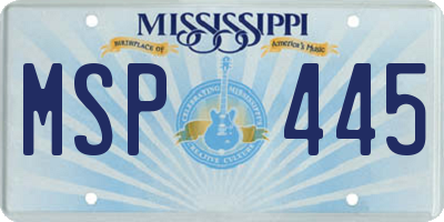 MS license plate MSP445