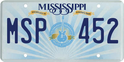 MS license plate MSP452