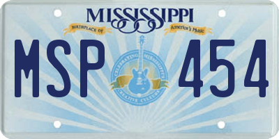 MS license plate MSP454