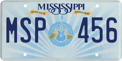MS license plate MSP456