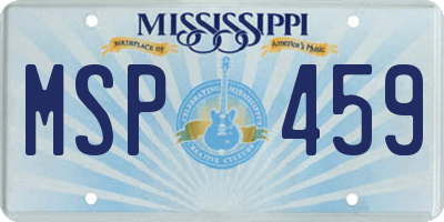 MS license plate MSP459