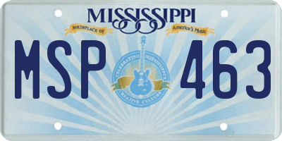 MS license plate MSP463