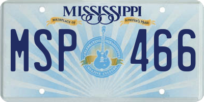MS license plate MSP466