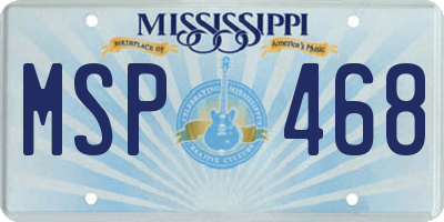 MS license plate MSP468