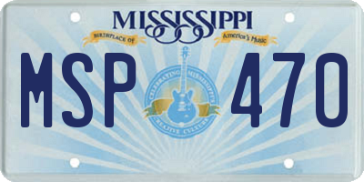 MS license plate MSP470