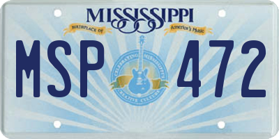 MS license plate MSP472