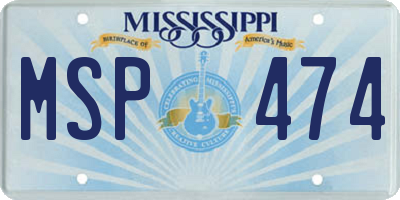 MS license plate MSP474