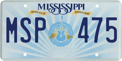 MS license plate MSP475