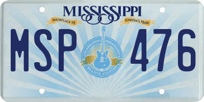MS license plate MSP476